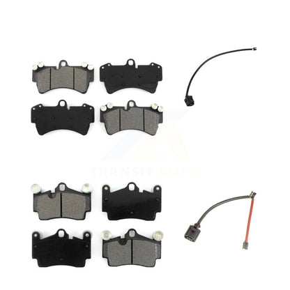 Semi-Metallic Disc Brake Pads And Wear Sensors Front Rear Kit For Audi Q7