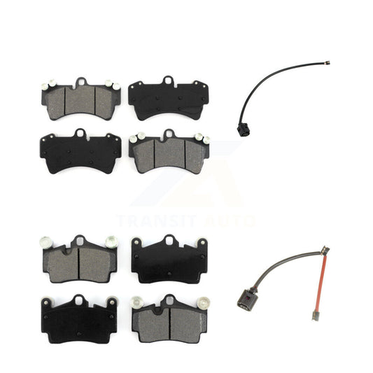 Semi-Metallic Disc Brake Pads And Wear Sensors Front Rear Kit For Audi Q7