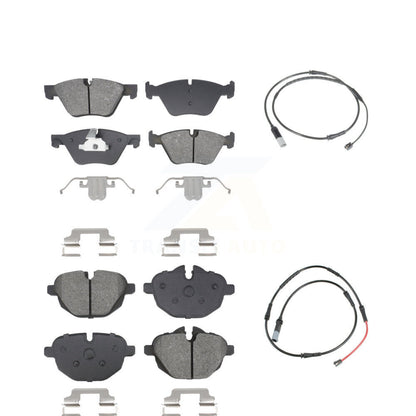 Semi-Metallic Disc Brake Pads And Wear Sensors Front Rear Kit For BMW 528i