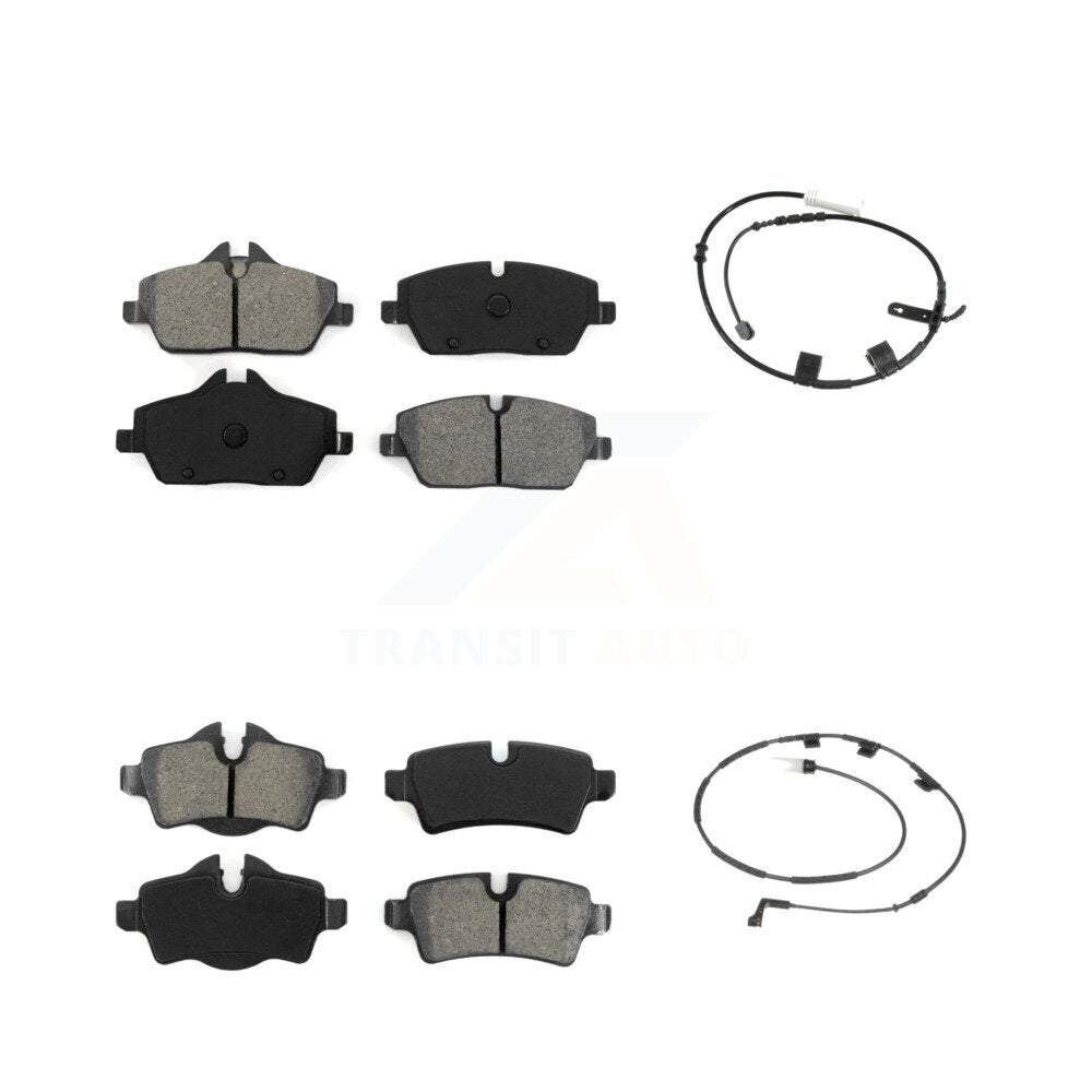 Semi-Metallic Disc Brake Pads And Wear Sensors Front Rear Kit For Mini Cooper