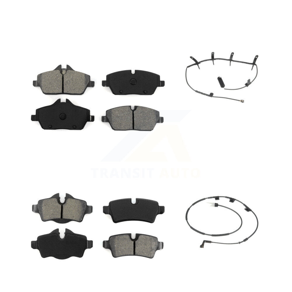 Semi-Metallic Disc Brake Pads And Wear Sensors Front Rear Kit For Mini Cooper