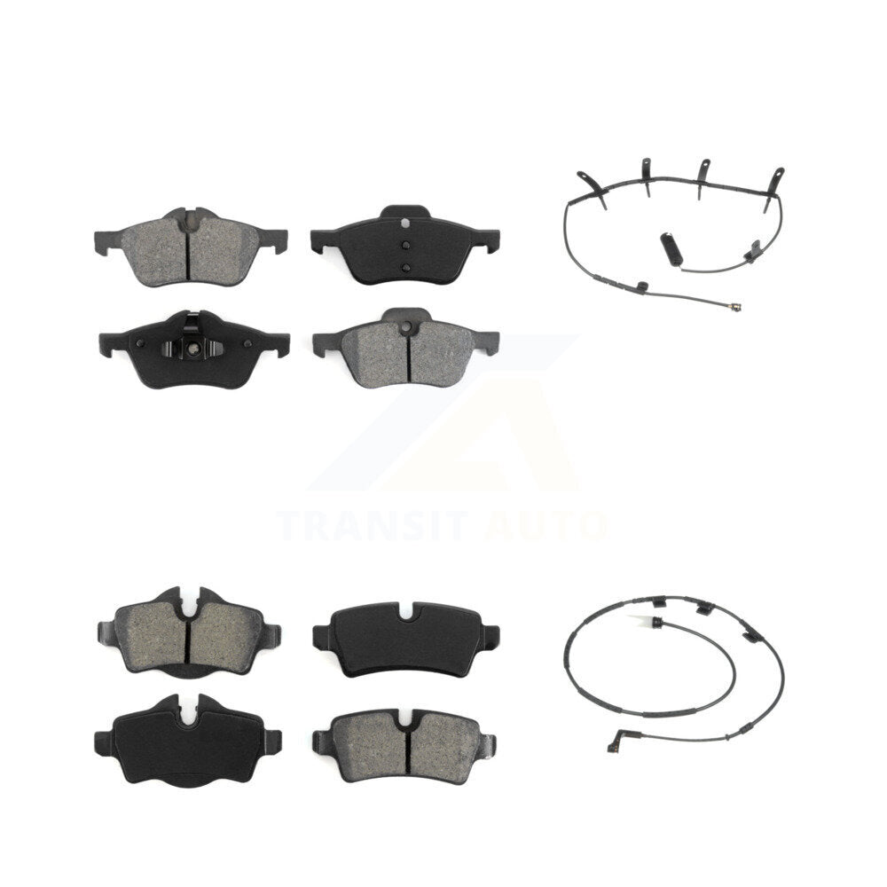 Semi-Metallic Disc Brake Pads And Wear Sensors Front Rear Kit For Mini Cooper