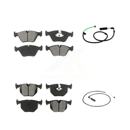 Semi-Metallic Disc Brake Pads And Wear Sensors Front Rear Kit For BMW X3 3.0L