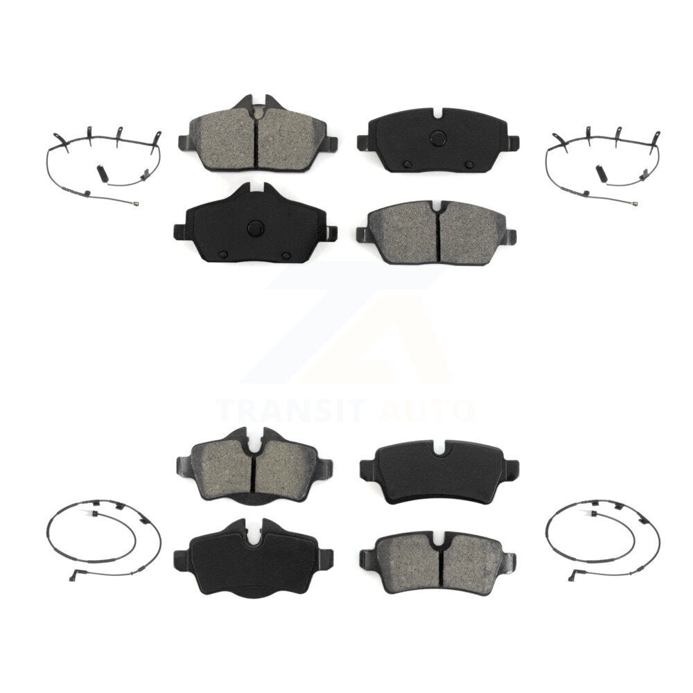 Semi-Metallic Disc Brake Pads And Wear Sensors Front Rear Kit For Mini Cooper