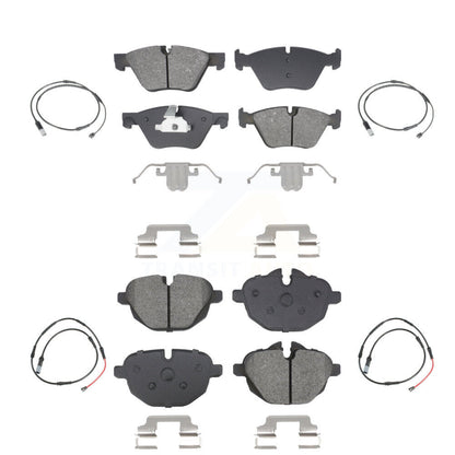 Semi-Metallic Disc Brake Pads And Wear Sensors Front Rear Kit For BMW 528i