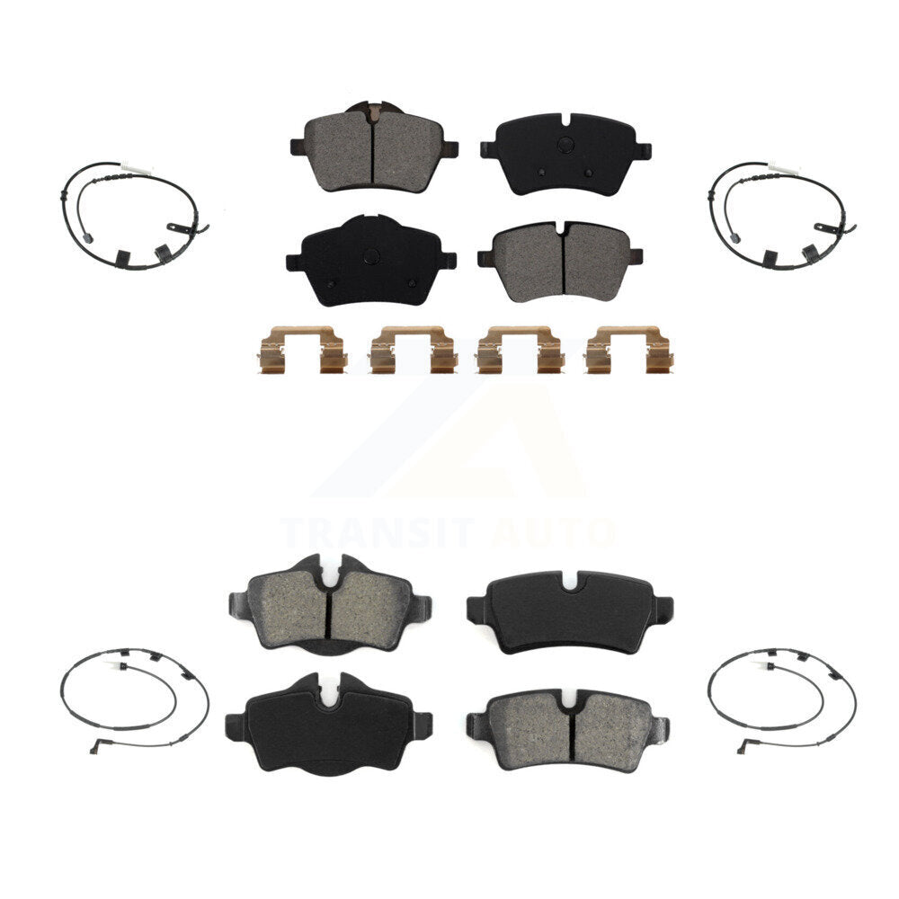 Semi-Metallic Disc Brake Pads And Wear Sensors Front Rear Kit For Mini Cooper