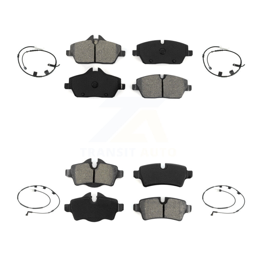 Semi-Metallic Disc Brake Pads And Wear Sensors Front Rear Kit For Mini Cooper