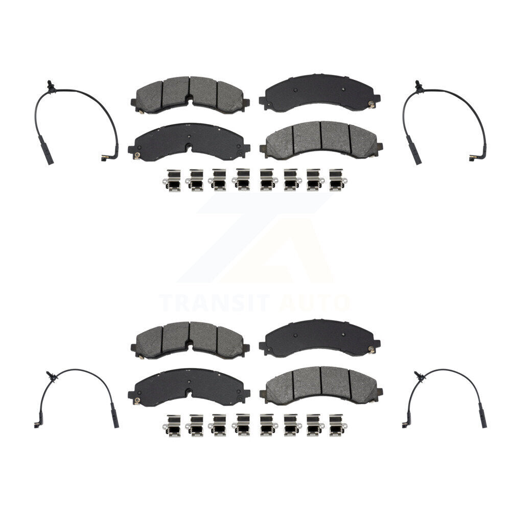 Semi-Metallic Brake Pad Wear Sensor Front Rear Kit For GMC Chevrolet Sierra 2500