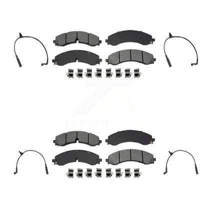 Semi-Metallic Brake Pad Wear Sensor Front Rear Kit For GMC Chevrolet Sierra 2500