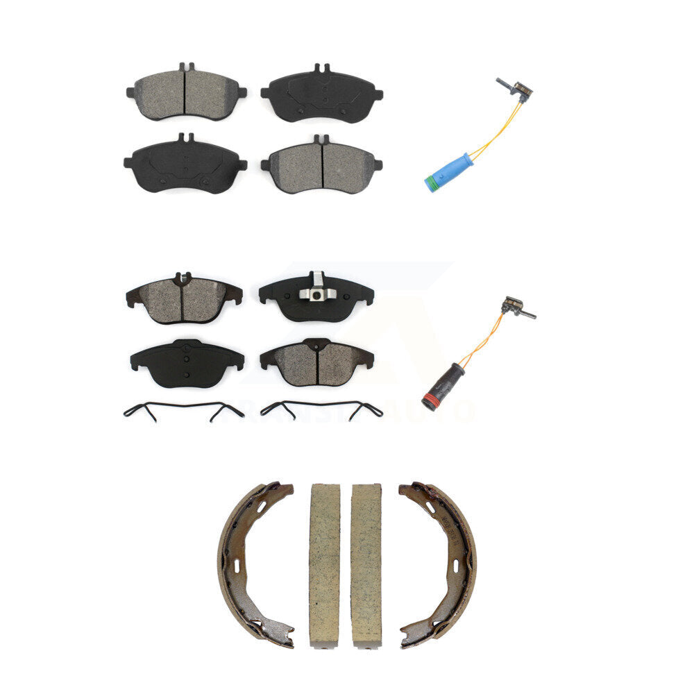 Semi-Metallic Brake Pads Wear Sensor Front Rear Kit (5Pc) For Mercedes-Benz C250
