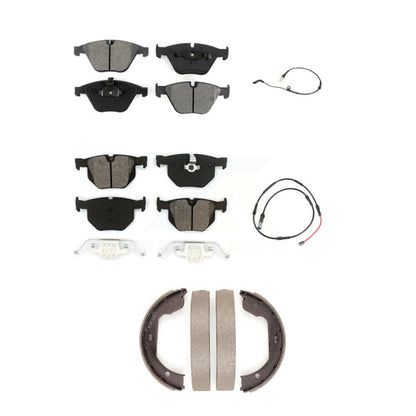 Semi-Metallic Brake Pad And Wear Sensor Front Rear Kit (5Pc) For BMW 528i xDrive