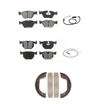 Semi-Metallic Disc Brake Pads & Wear Sensor Front Rear Kit (5Pc) For BMW X3 3.0L