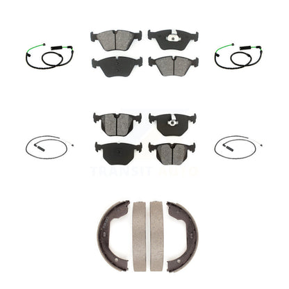Semi-Metallic Disc Brake Pads & Wear Sensor Front Rear Kit (7Pc) For BMW X3 3.0L
