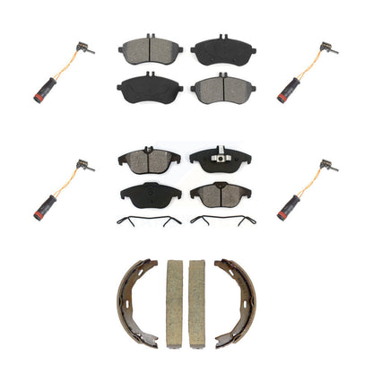 Semi-Metallic Brake Pads Wear Sensor Front Rear Kit (7Pc) For Mercedes-Benz C300