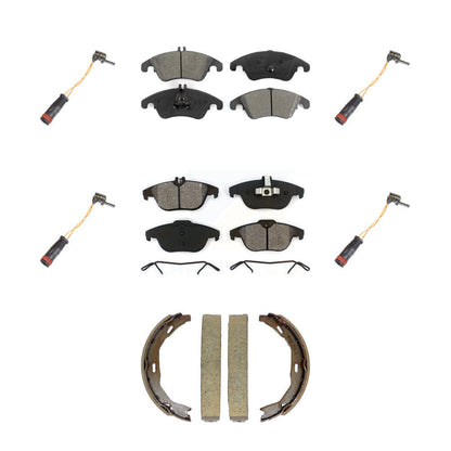 Semi-Metallic Brake Pads Wear Sensor Front Rear Kit (7Pc) For Mercedes-Benz C300