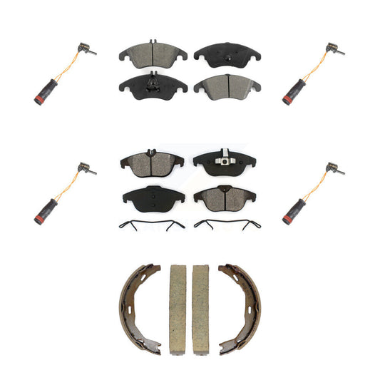 Semi-Metallic Brake Pads Wear Sensor Front Rear Kit (7Pc) For Mercedes-Benz C300
