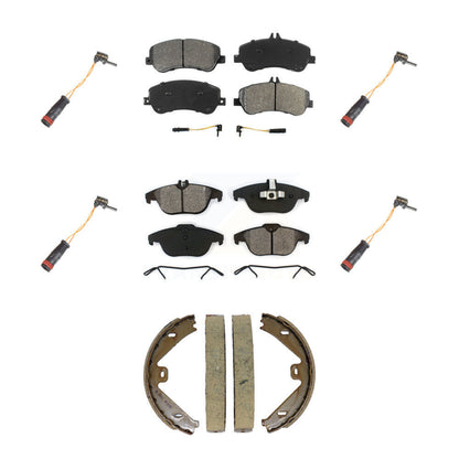 Semi-Metallic Brake Pad Extra Wear Sensor Front Rear Kit (7Pc) For Mercedes-Benz