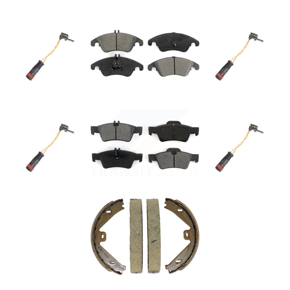 Semi-Metallic Brake Pads Wear Sensor Front Rear Kit (7Pc) For Mercedes-Benz E350