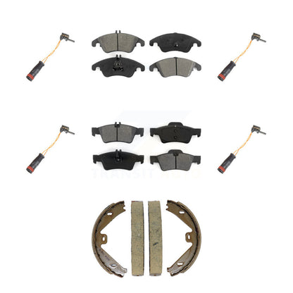 Semi-Metallic Brake Pads Wear Sensor Front Rear Kit (7Pc) For Mercedes-Benz E350