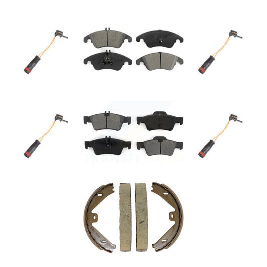 Semi-Metallic Brake Pads Wear Sensor Front Rear Kit (7Pc) For Mercedes-Benz E350