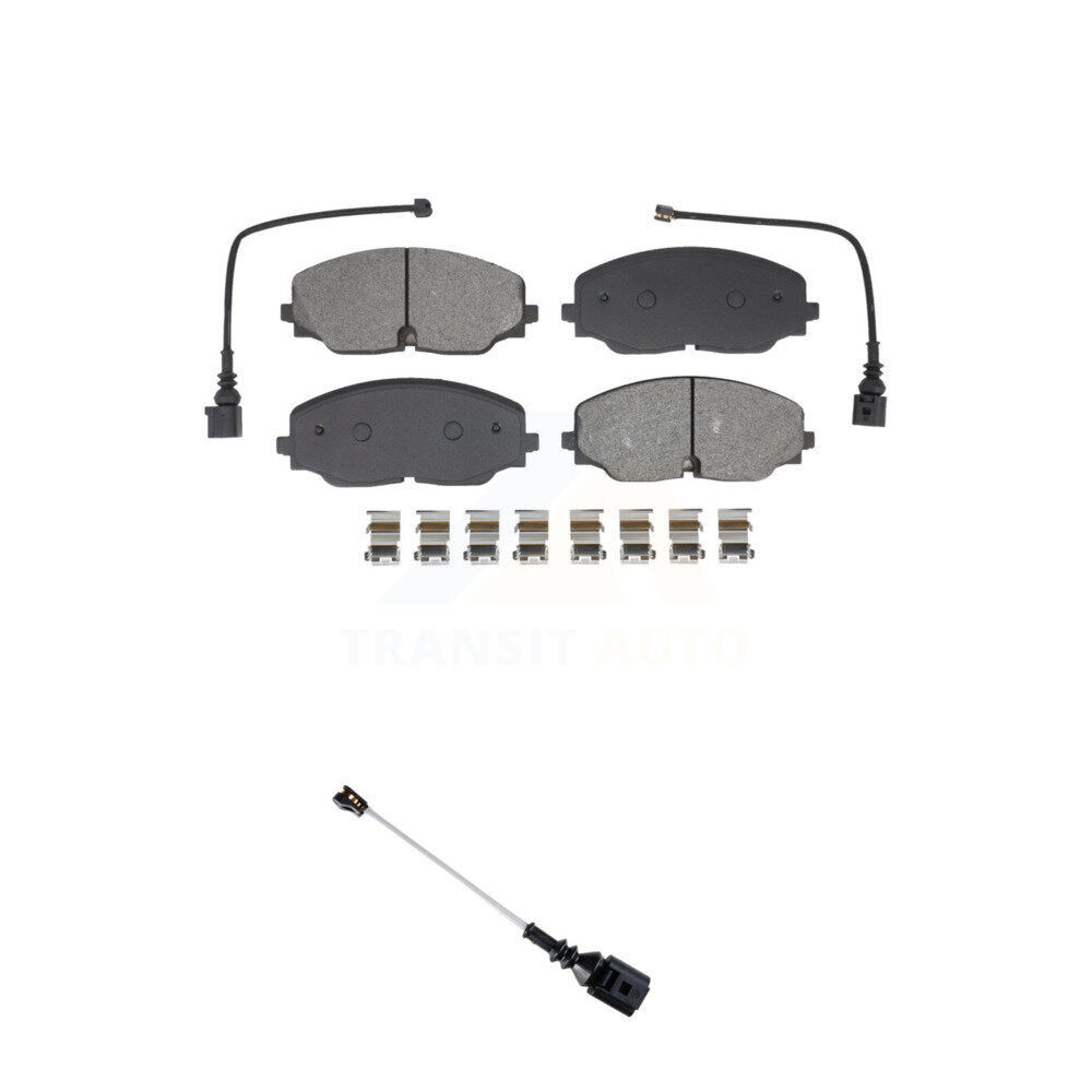 Semi-Metallic Brake Pad & Extra Wear Sensor Front Kit For Volkswagen Atlas Cross