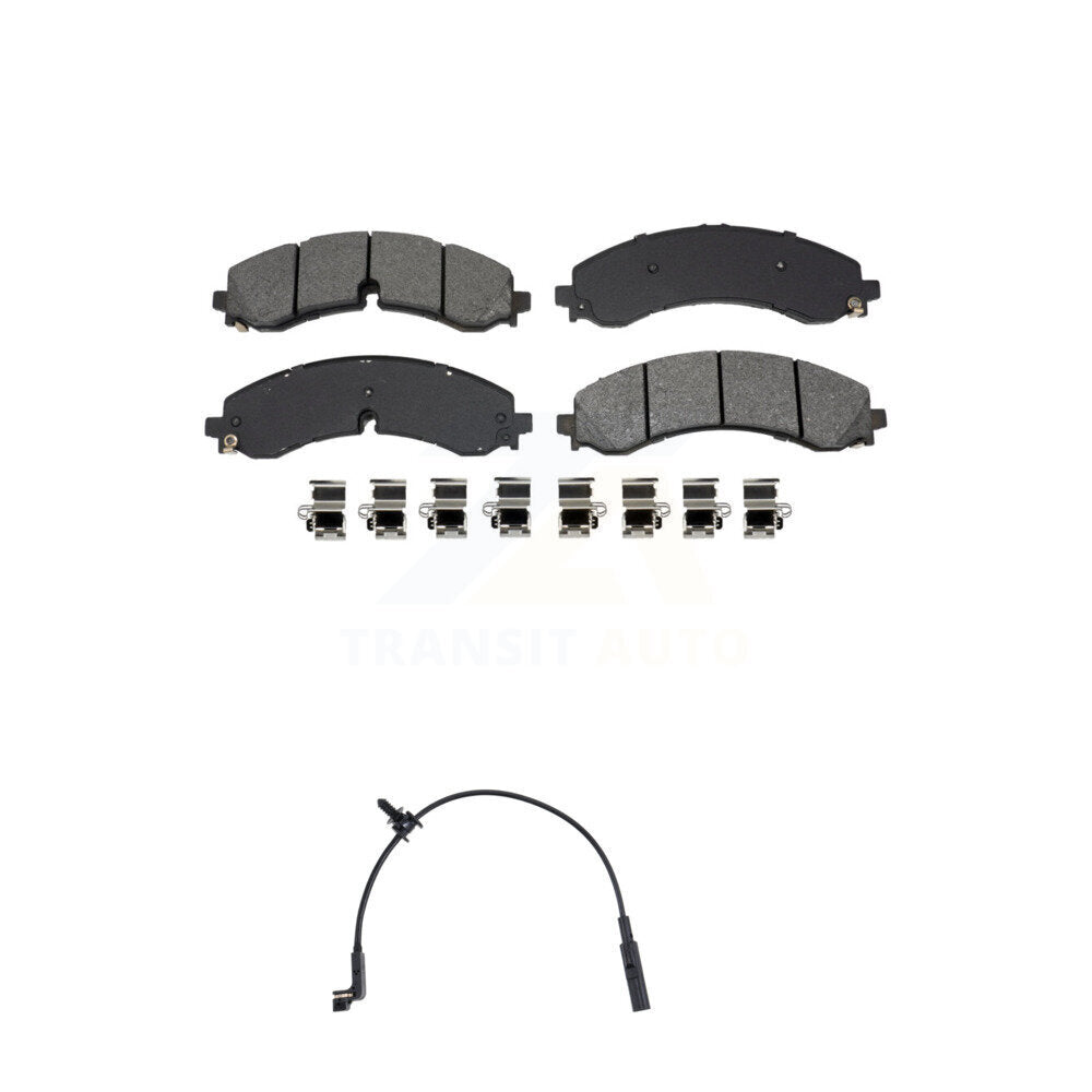 Semi-Metallic Brake Pads & Wear Sensor Rear Kit For GMC Chevrolet Sierra 2500 HD