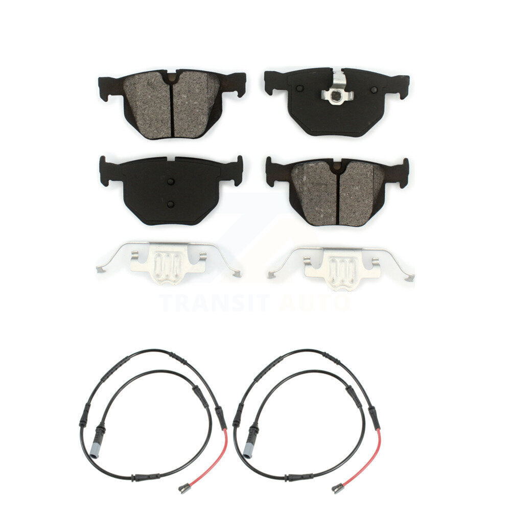 Semi-Metallic Disc Brake Pads Wear Sensor Rear Kit For 2009-2010 BMW 528i xDrive