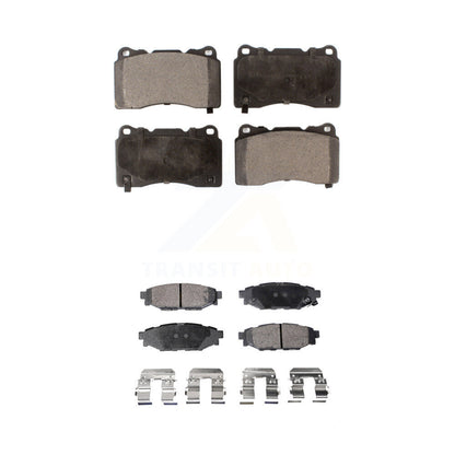 Ceramic Brake Pads Front Rear Kit For 2014 Subaru WRX With 15" Factory Wheels
