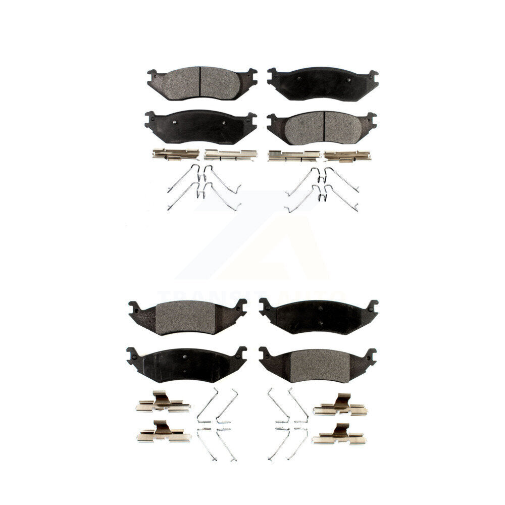 Ceramic Brake Pads Front Rear Kit For Ford E-150 Club Wagon Econoline