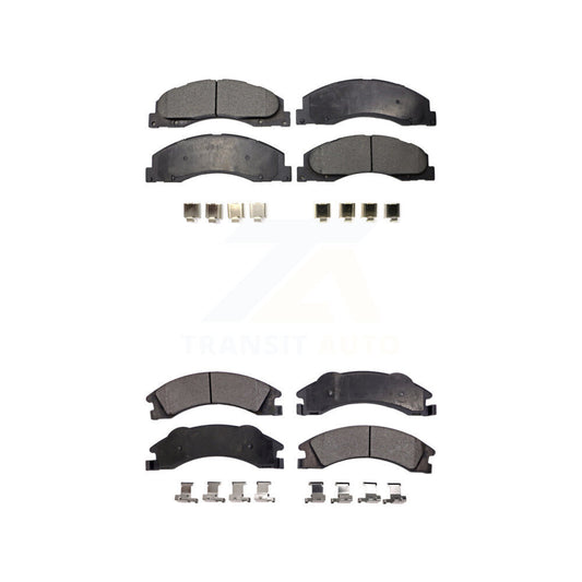 Ceramic Brake Pads Front Rear Kit For Ford E-350 Super Duty E-250 E-150 E-450