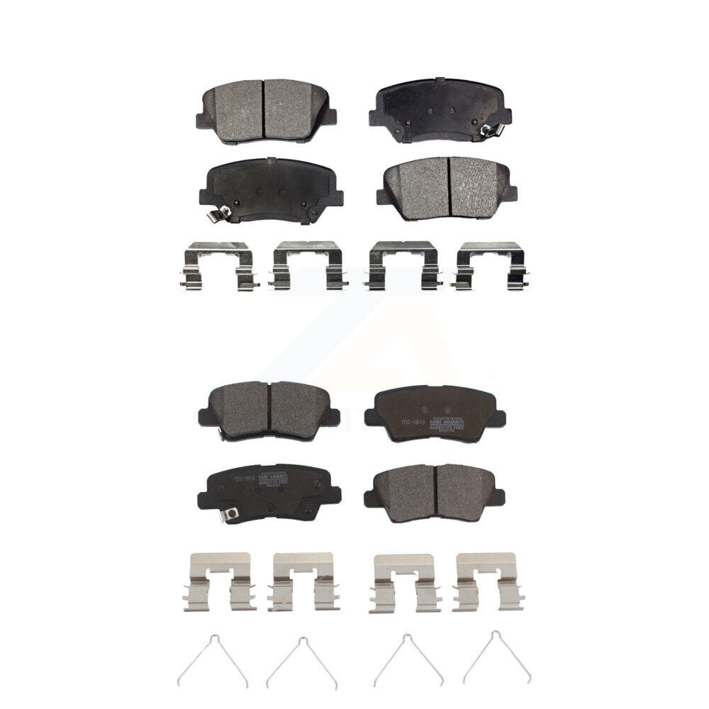 Ceramic Brake Pad Front Rear Kit For 14-17 Kia Rondo With Electric Parking