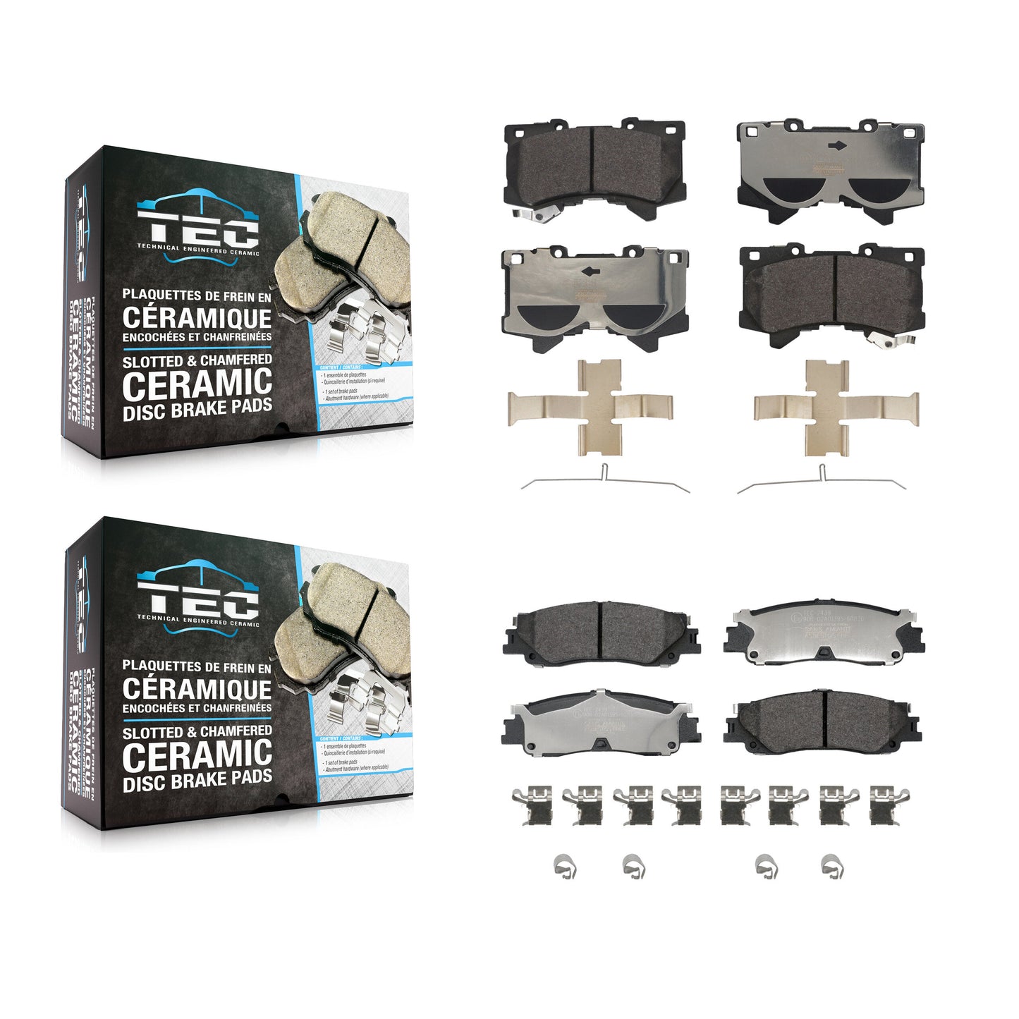 Ceramic Brake Pads Front Rear Kit For Toyota Tundra Sequoia Lexus LX600