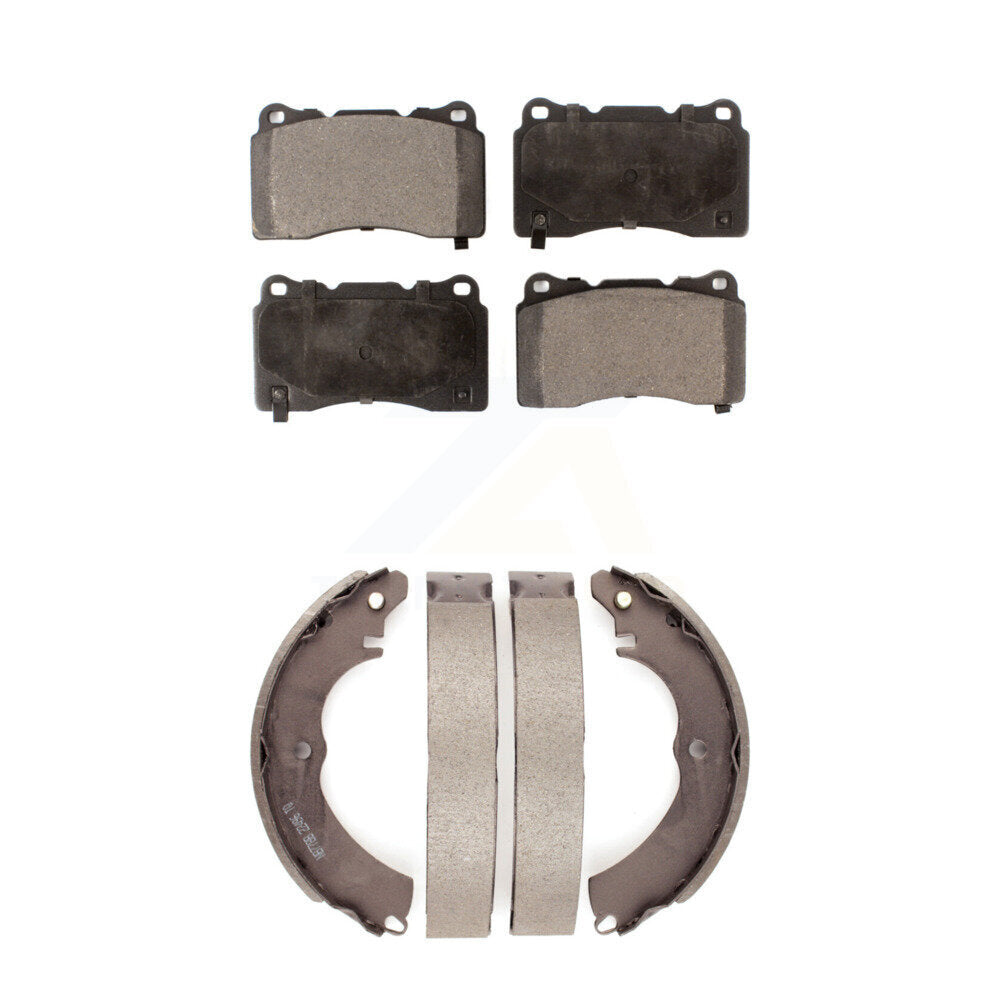 Ceramic Brake Pads And Drum Shoes Front Rear Kit For Mitsubishi Lancer