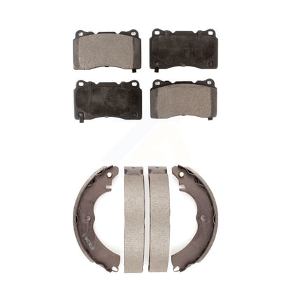 Ceramic Brake Pads And Drum Shoes Front Rear Kit For Mitsubishi Lancer