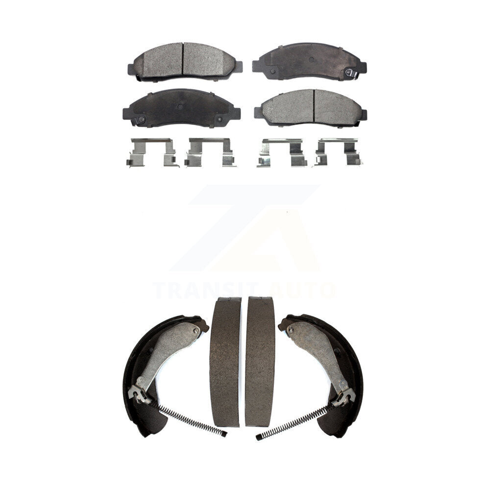 Ceramic Brake Pads & Drum Shoes Front Rear Kit For Chevrolet Colorado GMC Canyon