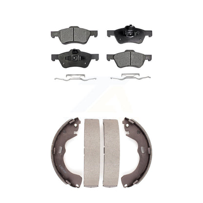 Ceramic Brake Pads And Drum Shoes Front Rear Kit For Ford Escape Mazda Tribute