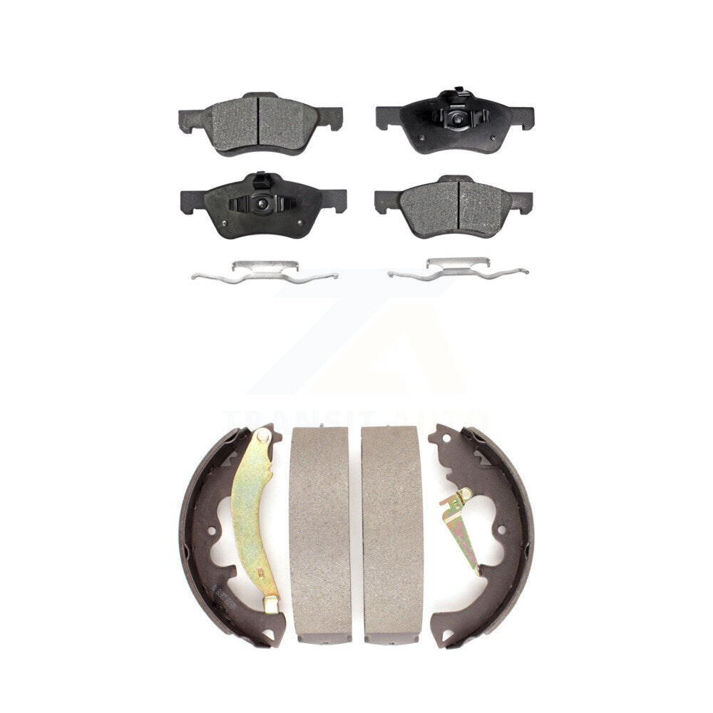 Ceramic Brake Pads And Drum Shoes Front Rear Kit For Ford Escape Mazda Tribute