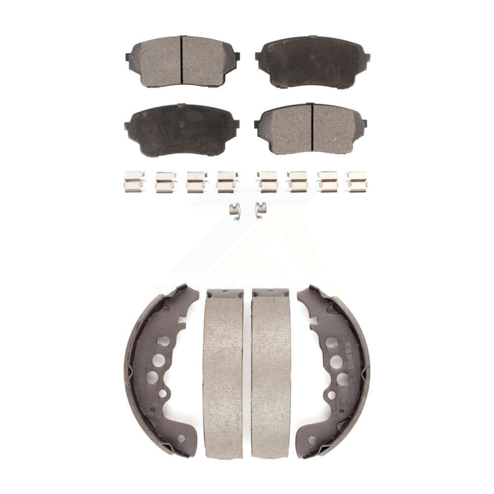 Ceramic Brake Pads And Drum Shoes Front Rear Kit For Suzuki Grand Vitara