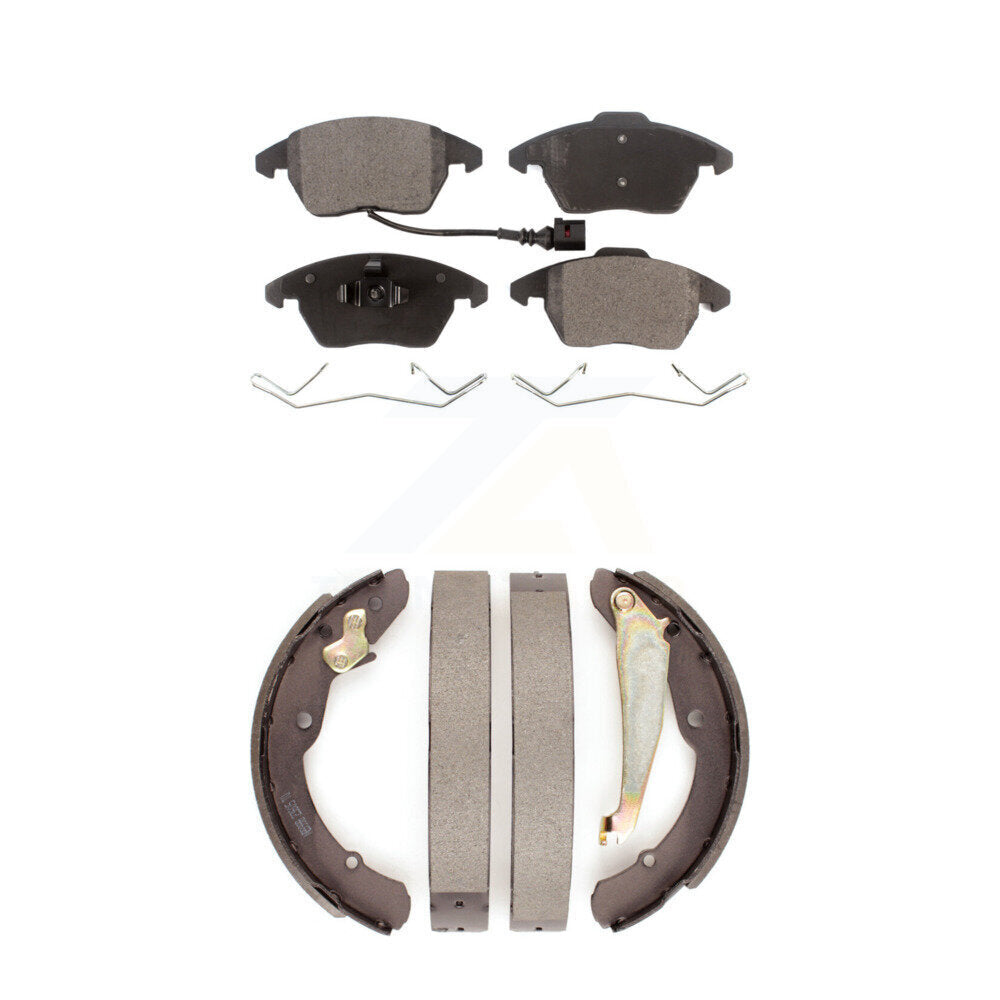 Ceramic Brake Pads And Drum Shoes Front Rear Kit For Volkswagen Jetta Beetle