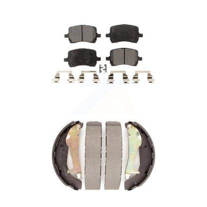 Ceramic Brake Pads And Drum Shoes Front Rear Kit For Pontiac G5 Chevrolet HHR