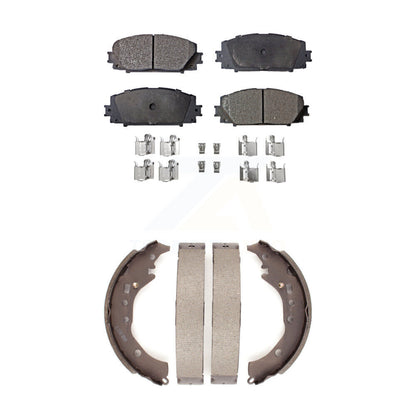 Ceramic Brake Pads And Drum Shoes Front Rear Kit For Toyota Prius C Scion iQ
