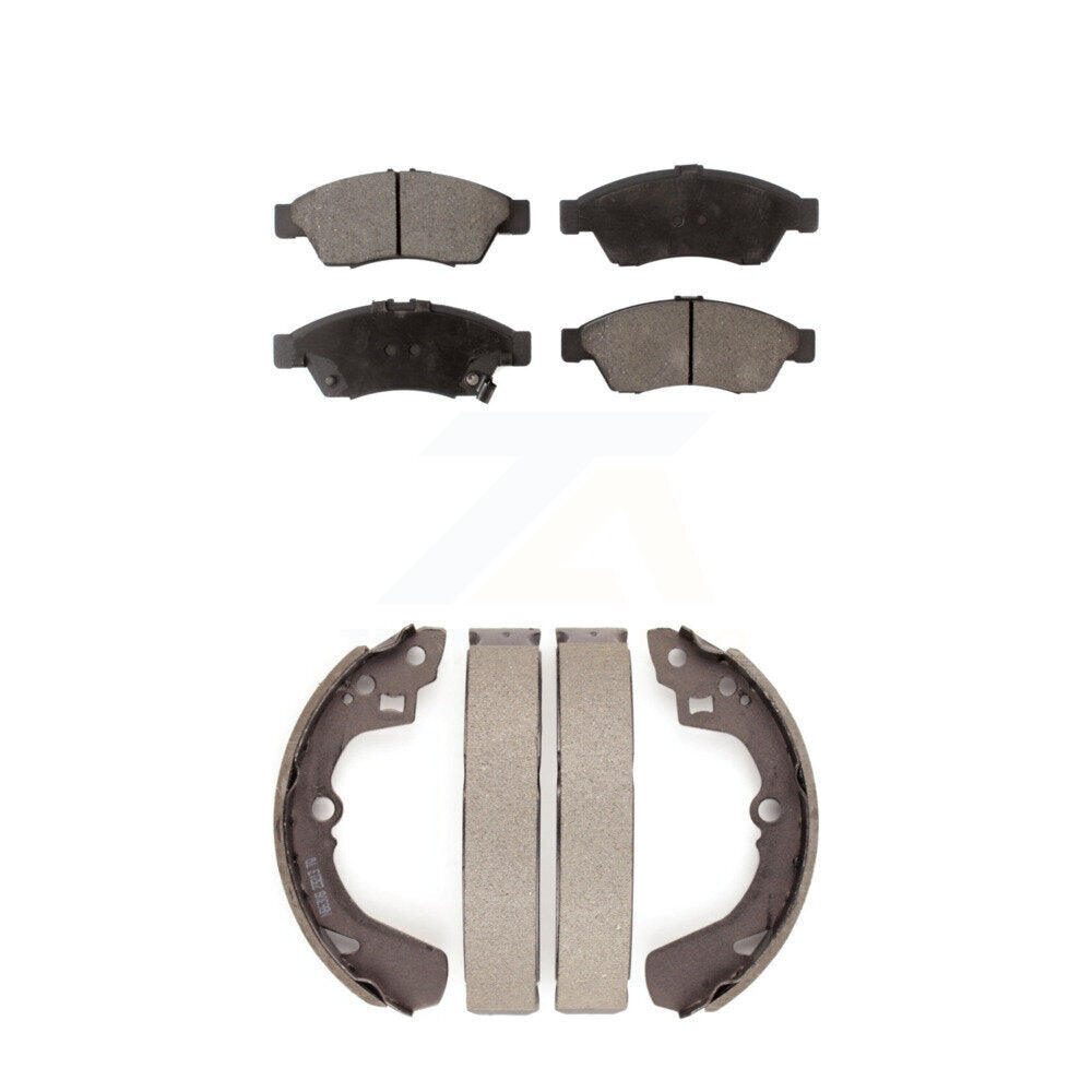 Ceramic Brake Pads And Drum Shoes Front Rear Kit For 2006-2007 Suzuki Aerio