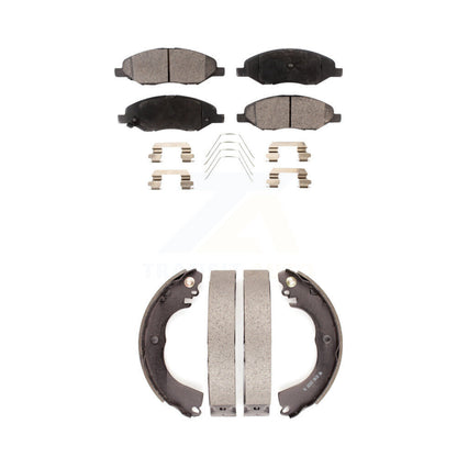 Ceramic Brake Pads And Drum Shoes Front Rear Kit For 2009-2011 Nissan Versa 1.6L
