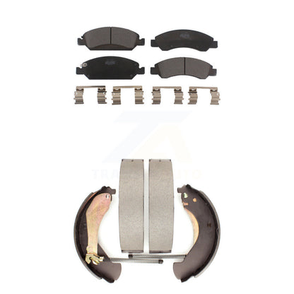 Ceramic Brake Pads And Drum Shoe Front Rear Kit For Chevrolet GMC Silverado 1500