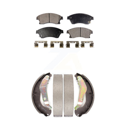 Ceramic Brake Pads And Drum Shoes Front Rear Kit For 2012-2017 Chevrolet Sonic