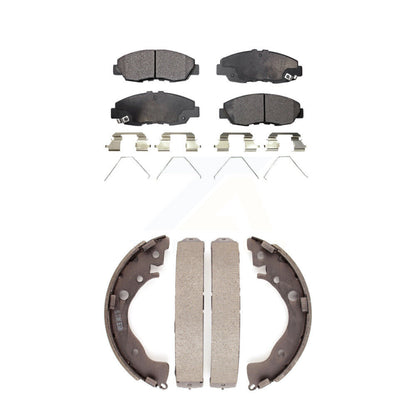 Ceramic Brake Pads And Drum Shoes Front Rear Kit For Honda Civic