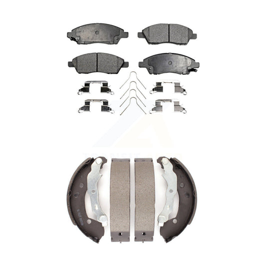 Ceramic Brake Pads And Drum Shoes Front Rear Kit For Nissan Micra Versa Note