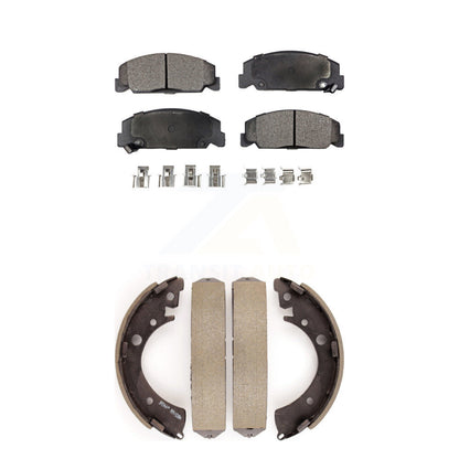 Ceramic Brake Pads And Drum Shoes Front Rear Kit For Honda Civic Accord