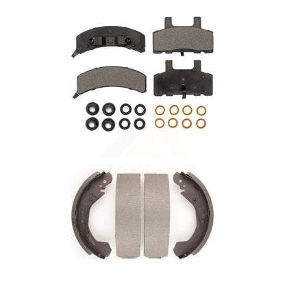 Ceramic Brake Pads Drum Shoes Front Rear Kit For Chevrolet K1500 GMC C1500 Yukon