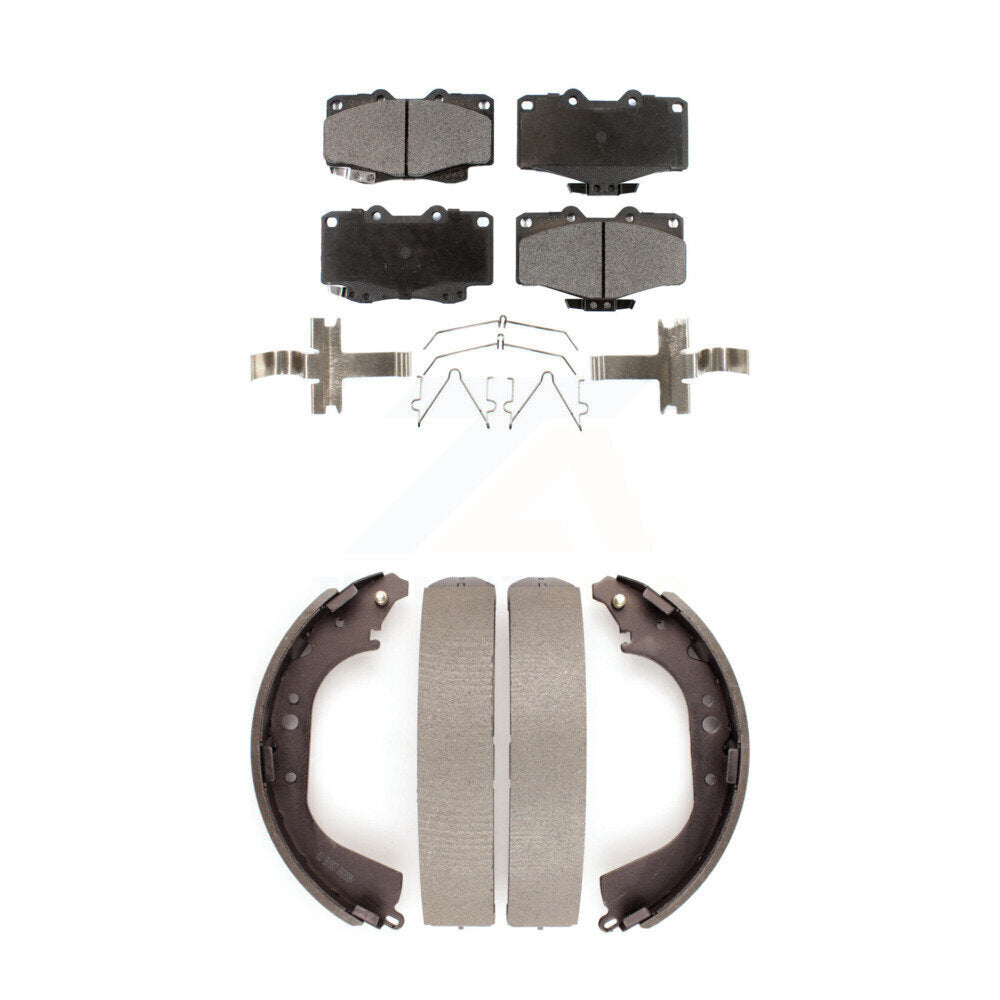 Ceramic Brake Pads And Drum Shoe Front Rear Kit For Toyota 4Runner Pickup Tacoma